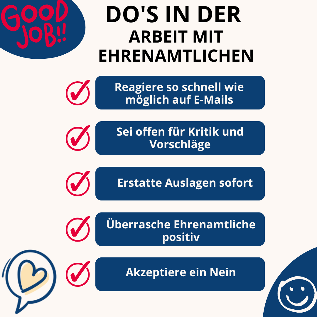 Do´s in der Arbeit mit Ehrenamtlichen